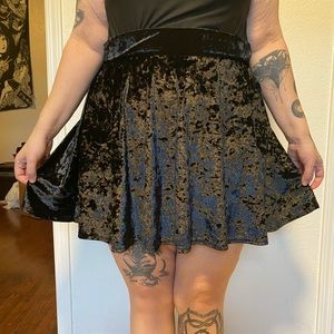 Crushed Velvet A-Line Skirt